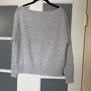 Aritzia Feather Cashmere Relaxed Boatneck Sweater Heather Chrome